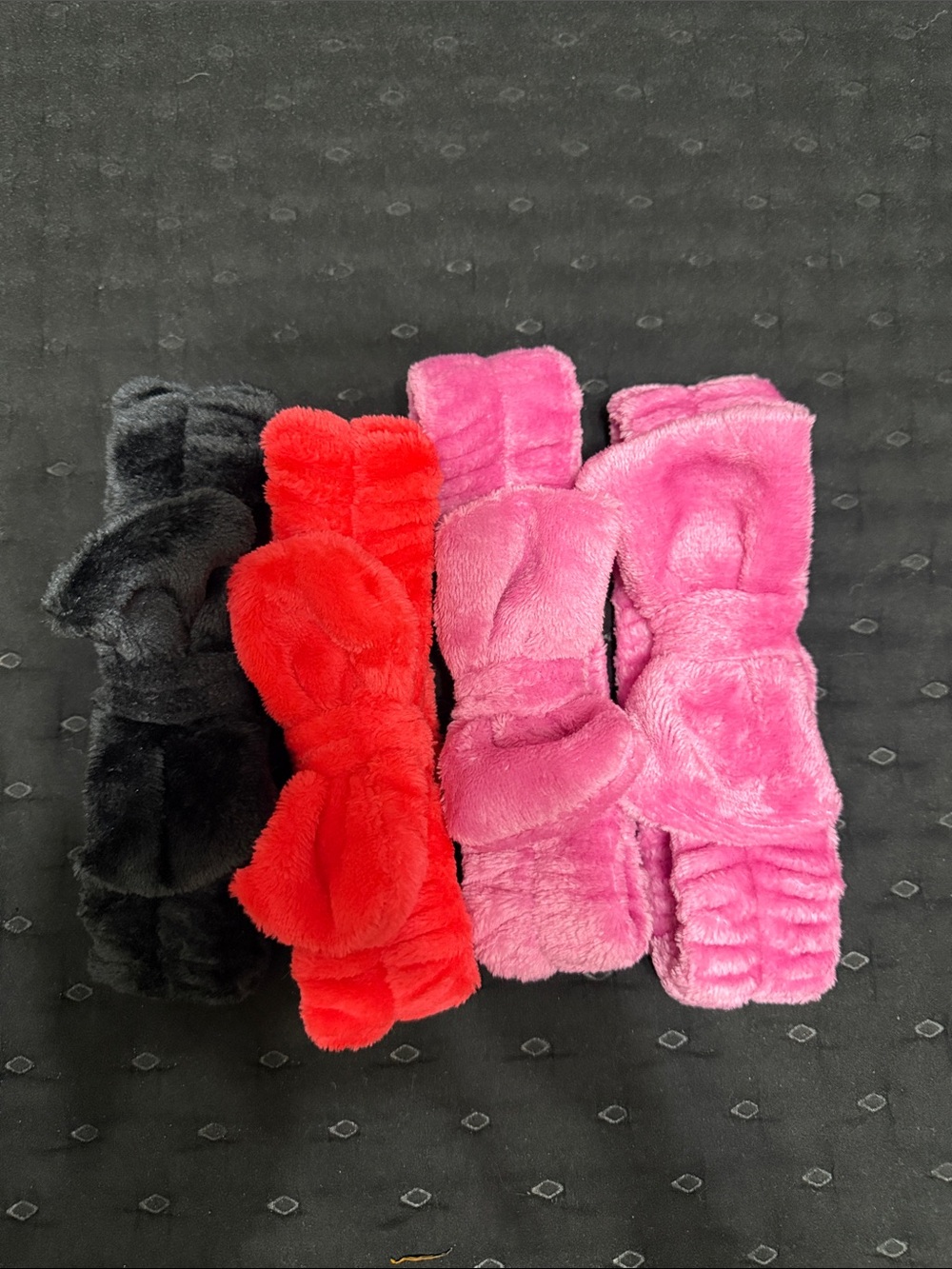 Source Unknown Plush Bow Headbands - Black, Red, Light Pink, Hot Pink